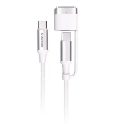 Porodo 2-In-1 Fast Cable With Magsafe 3 - 1.2M - White